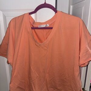 Altar'd State Women's Orange Short Sleeve Top